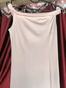 Elegant Off-Shoulder Peach Dress