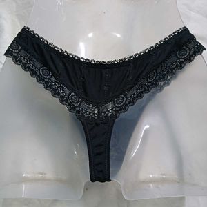 Black Lace ⚛️ Trim Thong Panty
