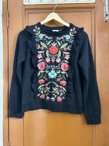 Floral Embroidered Sweatshirt
