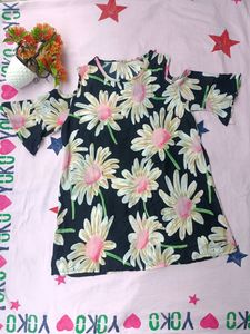 Women Off Shoulder Flower Print Top