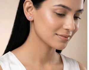 Silver Drop Sui Dhaga Earrings