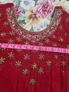 ❌️FREE DELIVERY ❌️Elegant Red Embroidered Kurta