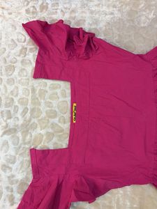 Fuchsia Pink Tiered Square Neck Dress
