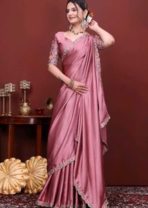 Sambhavi pink satin japan sarees