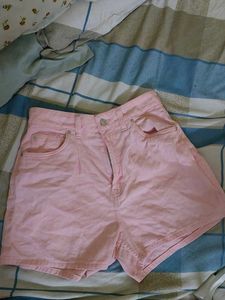 Pink Denim Shorts