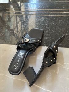 Stylish Black Studded Slides