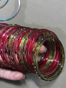 Set of Red &amp; Green stone Bangles