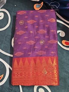 Elegant Purple Handloom Saree
