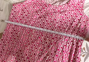 Pink Chikankari embroidery Kurta