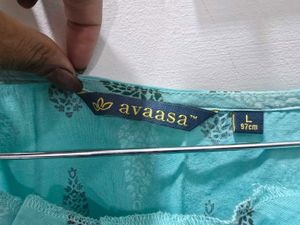 Sky Blue Printed Kurta