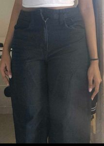 H&amp;M Y2K Wide Leg Black Jeans ADJUSTABLE