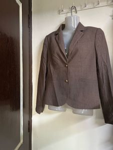 Classic Brown Two-Button Blazer