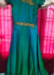 Beautiful Teal & Green Embellished Gown
