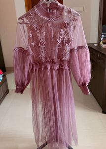 Elegant Mauve Floral Dress