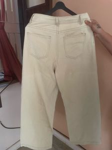 Cream Wide Leg Pants