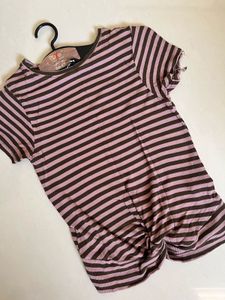 Striped Twist Hem Top