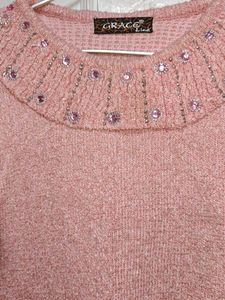 Sparkling Rose Knit Sweater