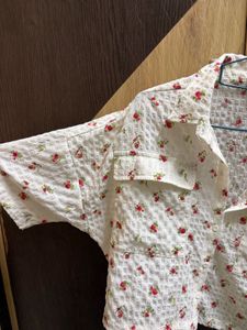 Cute Floral Cropped Shirt