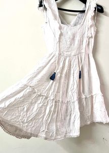 White Embroidered Mini Dress