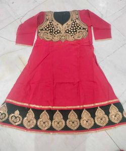 Elegant Red &amp; Black Kurta Set