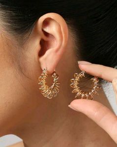 Gold Spiral Hoop Earrings