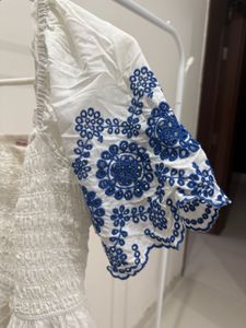 Pantaloons White Embroidered Midi Dress