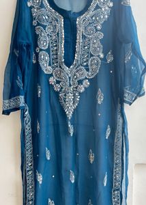 Lakhnavi Chikankari Hand Embroidered Kurti