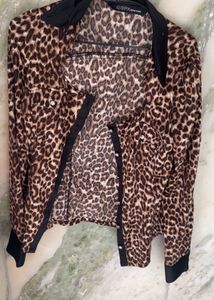 GGPX New York leopard print collared blouse