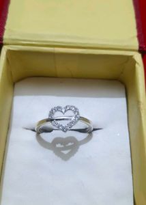 Heart shape pure silver ring