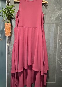 Stylish Layered Maroon Dress