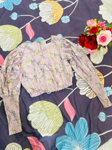 Pink Floral Crop Top