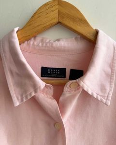 Pink Button-Up Collared Shirt