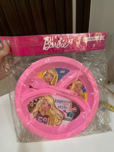 Barbie Divided Plate with Spoon