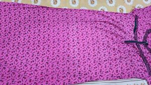 Comfy Pink Floral Nightdress gown with Zipper