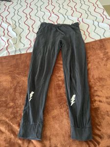 Black Joggers with Lightning Bolt Accents