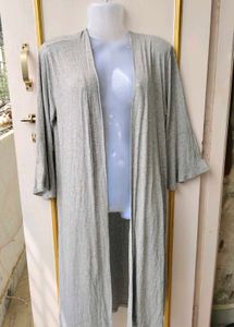 Chic Grey Long Cardigan