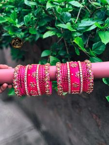 Beautiful Pink silk thread Bangles  any colour