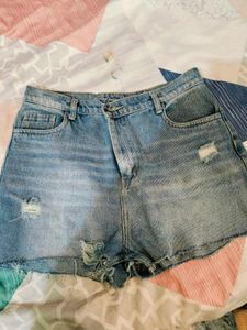 Distressed Denim Shorts