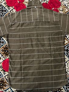 Gant Brown Striped Shirt | Manor Cord Fitted | Siz