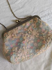 Vintage Floral Lace Clutch Bag