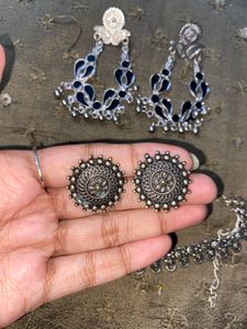 Oxidized Silver Ethnic Jewellery Set