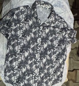 Men's Palm Tree Print Short Sleeve Shirt