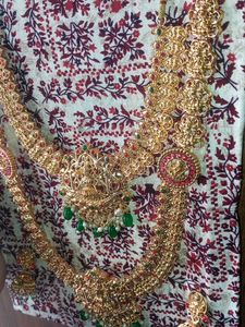 Gold Plated Lakshmi Bridal Jewelry Set