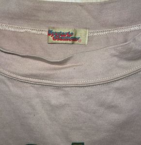 Beige Graphic Top