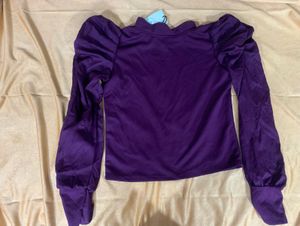 Purple Puffed Sleeve Top