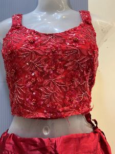 DIWALI SALE🚨Stunning Red Sequin hEmbellished Lehe