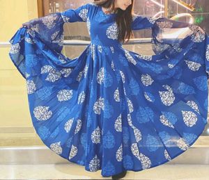 Bunaai Best Saller Blue Dress with deep nack