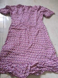 Purple Print Wrap Dress