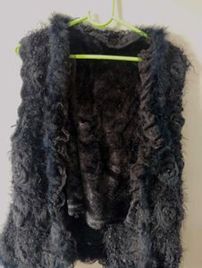 Black Fuzzy Vest
