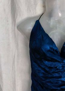 Royal Blue Halter Neck Party Dress